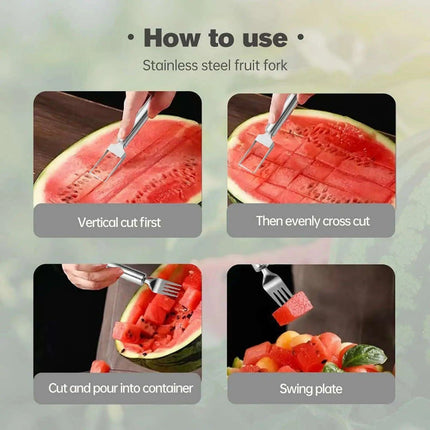 Ultimate 2-in-1 Stainless Steel Fruit Cutter and Serving Tool - Très Elite