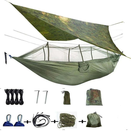 Ultimate Adventure Hammock: Weatherproof with Mosquito Net and Canopy Protection. ultimate-adventure-hammock-weatherproof-with-mosquito-net-and-canopy-protection Patio, Lawn & Garden›Patio Furniture & Accessories›Hammocks, Swing Chairs & Accessories›Hammocks