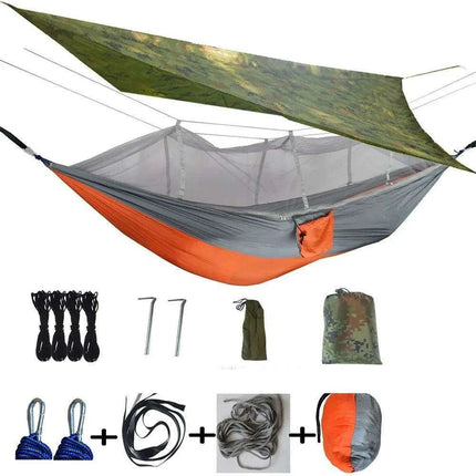 Ultimate Adventure Hammock: Weatherproof with Mosquito Net and Canopy Protection..