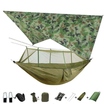 Ultimate Adventure Hammock: Weatherproof with Mosquito Net and Canopy Protection - Très Elite