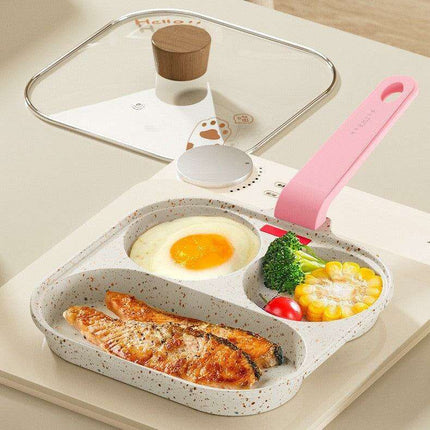 Ultimate Breakfast Chef Frying Pan: Multifunctional 3-in-1 Cookware with Elegant Glass Lid - Premium Aluminum Kitchen Must-Have - Très Elite