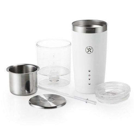 Ultimate Cold Brew Coffee Maker Set with Insulated Tumbler - White On-the-Go Edition - Très Elite