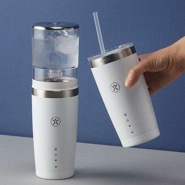 Ultimate Cold Brew Coffee Maker Set with Insulated Tumbler - White On-the-Go Edition - Très Elite