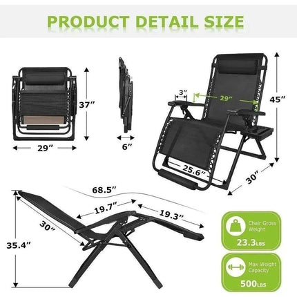 Ultimate Comfort Zero Gravity Outdoor Recliner Chair with Removable Cushion..