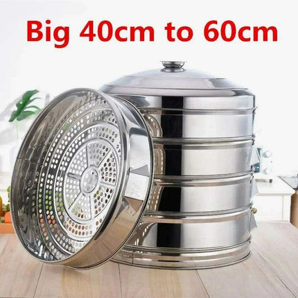 Ultimate Commercial Extra-Large Multi-Layer Stainless Steel Steamer - Heavy-Duty Design Available in Various Sizes - Très Elite