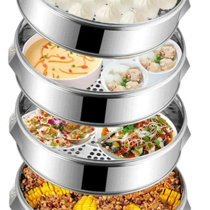 Ultimate Commercial Extra-Large Multi-Layer Stainless Steel Steamer - Heavy-Duty Design Available in Various Sizes - Très Elite