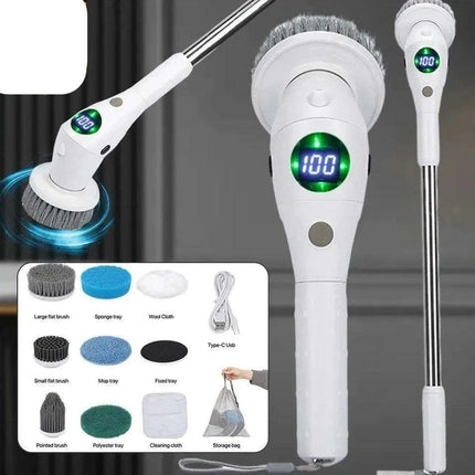 Ultimate Electric Scrubber System with Adjustable Speed and LED Illumination - Comprehensive Home Cleaning Solution - Très Elite