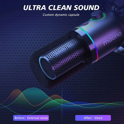 Ultimate Podcasting Microphone Bundle with Maonolink Software and Adjustable Gain Knob - Très Elite