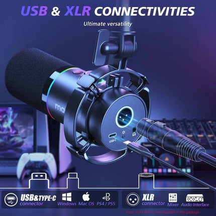 Ultimate Podcasting Microphone Bundle with Maonolink Software and Adjustable Gain Knob - Très Elite