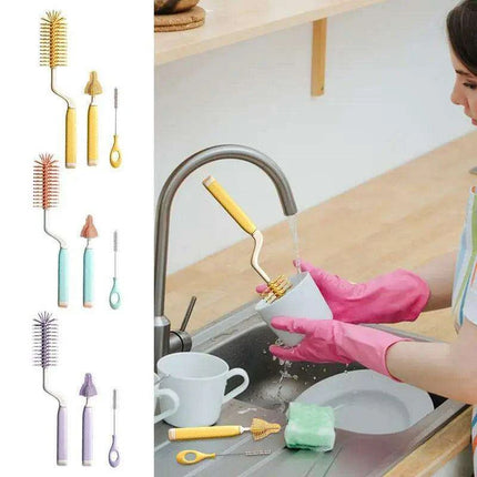 Ultimate Silicone Brush Set for Impeccable Baby Bottle and Pacifier Hygiene - Très Elite