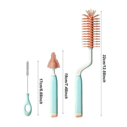 Ultimate Silicone Brush Set for Impeccable Baby Bottle and Pacifier Hygiene - Très Elite