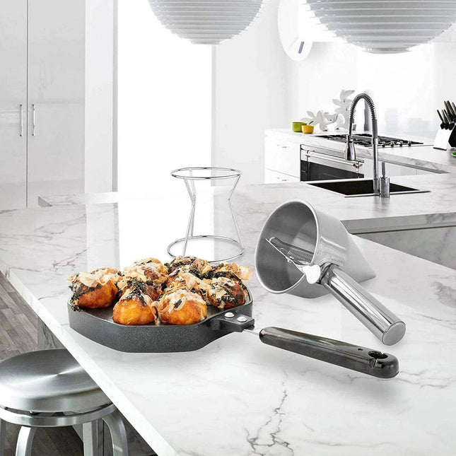 Ultimate Stainless Steel Batter Dispenser with Stand - The Perfect Kitchen Tool for Flawless Pancakes and More