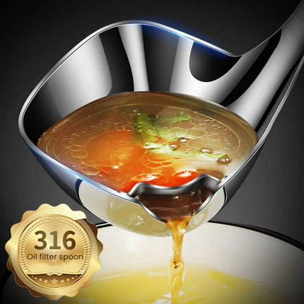 Ultimate Stainless Steel Fat Separator Ladle with Oil Strainer Spoon - Elevate Your Cooking Skills - Très Elite