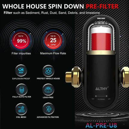 Ultimate Whole House Water Filter with Self-Cleaning Backwash and Superior Sediment Defense - Très Elite