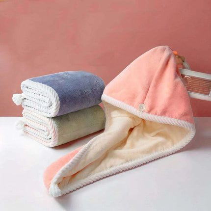 Ultra-Fast Microfiber Hair Drying Cap for Women - Elegant Absorbent Towel Turban - Très Elite