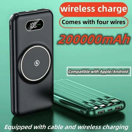 Ultra-High Capacity 200000 mAh Wireless Charger with Rapid Charging and LED Indicator - Your Ultimate Power Companion - Très Elite