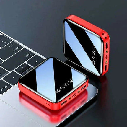 Ultra-Portable 50000mAh Power Bank with LED Mirror Display and Dual USB Ports - Perfect for On-the-Go Charging - Très Elite