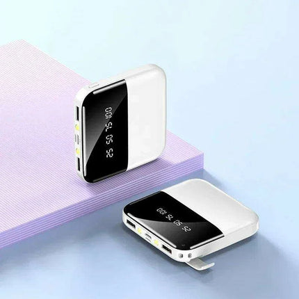 Ultra-Portable 50000mAh Power Bank with LED Mirror Display and Dual USB Ports - Perfect for On-the-Go Charging - Très Elite