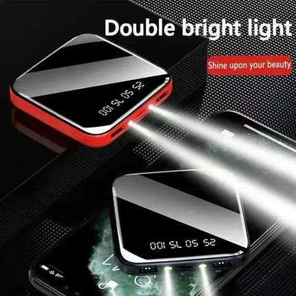 Ultra-Portable 50000mAh Power Bank with LED Mirror Display and Dual USB Ports - Perfect for On-the-Go Charging - Très Elite