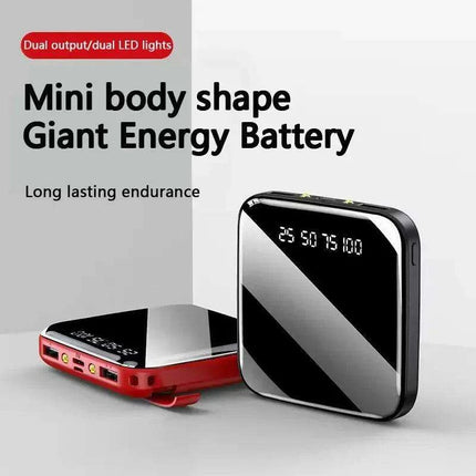 Ultra-Portable 50000mAh Power Bank with LED Mirror Display and Dual USB Ports - Perfect for On-the-Go Charging - Très Elite