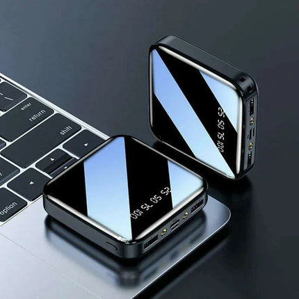 Ultra-Portable 50000mAh Power Bank with LED Mirror Display and Dual USB Ports - Perfect for On-the-Go Charging - Très Elite