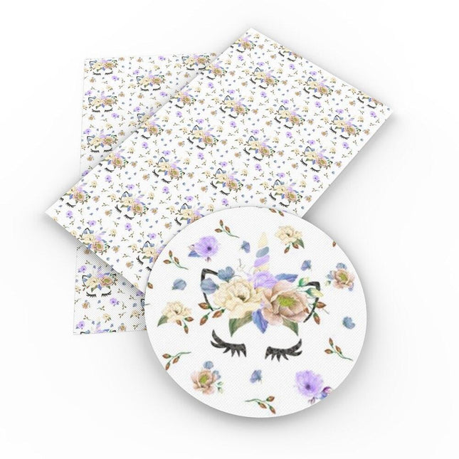 Unicorn Dreamland Faux Leather Crafting Fabric for Whimsical Projects