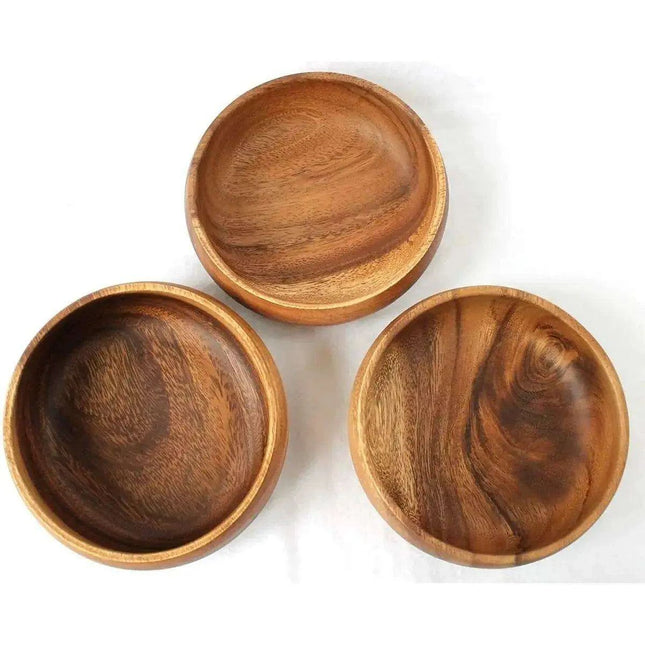 Unique Handcrafted Acacia Wood Bowl Set - 6 pcs Set