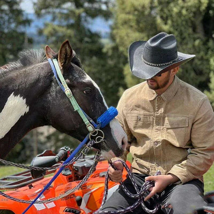 Unisex Wide Brim Hollow Straw Cowboy & Cowgirl Sun Hat - Adjustable Fit 55-61cm - Très Elite