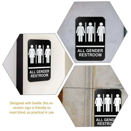 Universal Braille Restroom Sign for All Genders - Très Elite