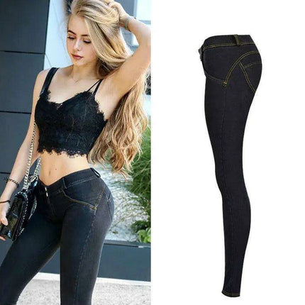 Urban Glam Black Sequin Plaid Skinny Jeans - Chic Street Style