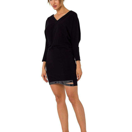 V-Neck Kimono Sleeve Casual Midi Dress - Très Elite