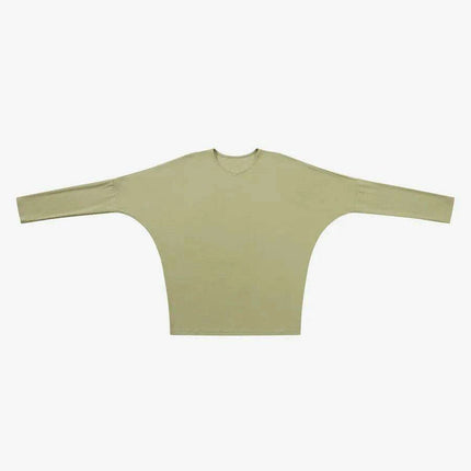 V-Neck Loose Fit Batwing Sleeve Ribbed Top for Summer Women