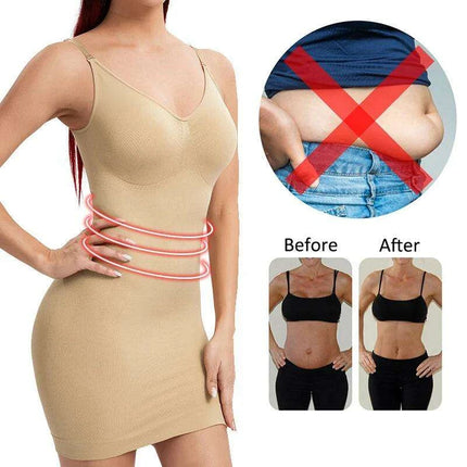 V-Neck Seamless Shaping Dress - Slimming Corset with Hip Boosting Features - Très Elite