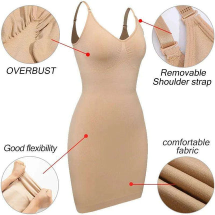 V-Neck Seamless Shaping Dress - Slimming Corset with Hip Boosting Features - Très Elite