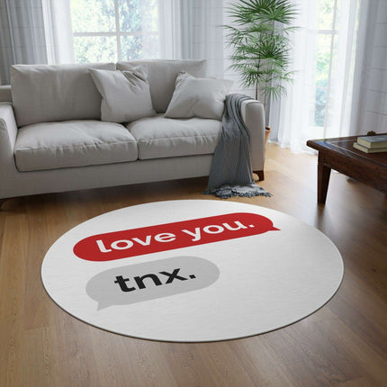 Valentine's Day Chenille LOVE Round Rug - 60" Stylish Home Accent..