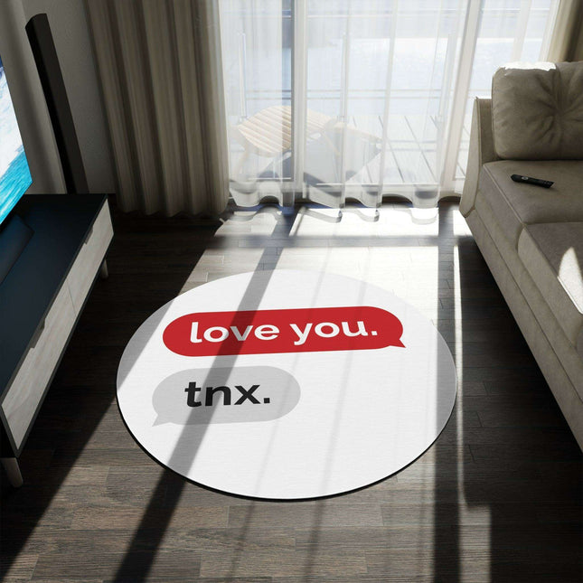 Valentine's Day Chenille LOVE Round Rug - 60" Stylish Home Accent