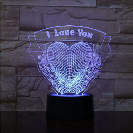 Valentines Day Gift Hands Holding Love 3D Night Light - Très Elite