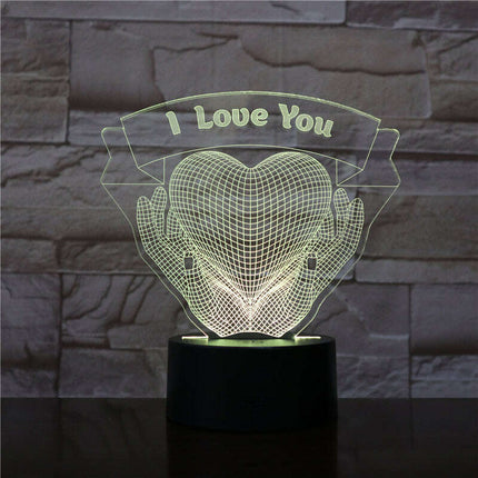 Valentines Day Gift Hands Holding Love 3D Night Light - Très Elite