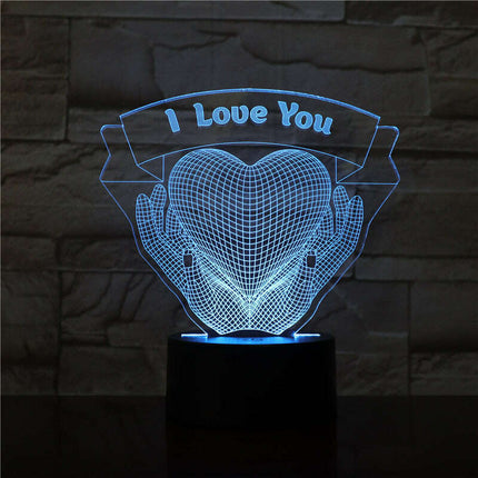 Valentines Day Gift Hands Holding Love 3D Night Light - Très Elite