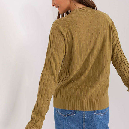 Variegated Textured Knit Jumper with Classic Round Neck - Très Elite