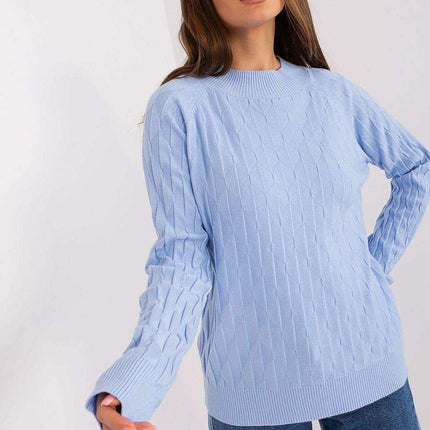 Variegated Textured Knit Jumper with Classic Round Neck - Très Elite