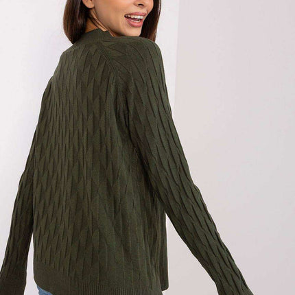 Variegated Textured Knit Jumper with Classic Round Neck - Très Elite
