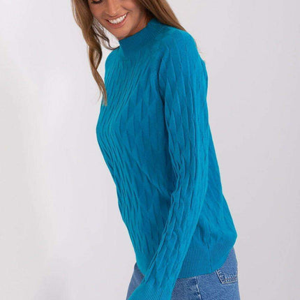 Variegated Textured Knit Jumper with Classic Round Neck - Très Elite