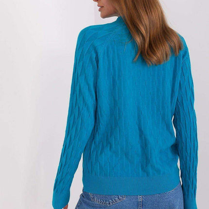 Variegated Textured Knit Jumper with Classic Round Neck - Très Elite