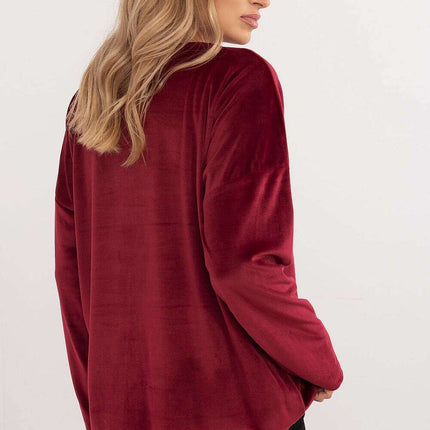 Velour Blouse 202023 With Ties Front And Butterfly Tags - Très Elite