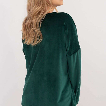 Velour Blouse 202023 With Ties Front And Butterfly Tags - Très Elite