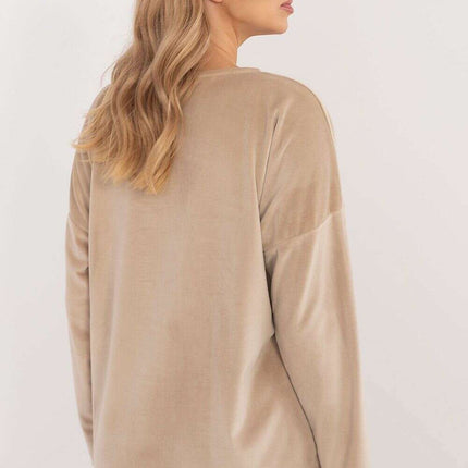Velour Blouse 202023 With Ties Front And Butterfly Tags - Très Elite