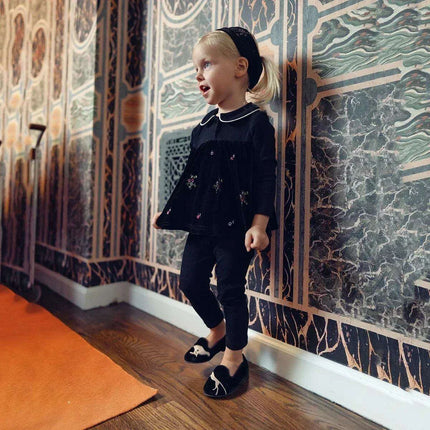 Velour Family Harmony Set: Girls' Chic Maxi Dress & Boys' Comfy Pajama Outfit for Kids - Très Elite