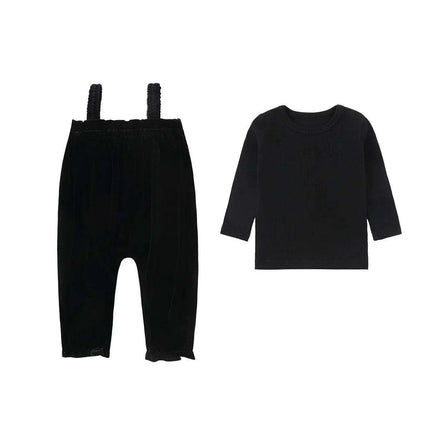 Velour Family Harmony Set: Girls' Chic Maxi Dress & Boys' Comfy Pajama Outfit for Kids - Très Elite