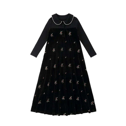 Velour Family Harmony Set: Girls' Chic Maxi Dress & Boys' Comfy Pajama Outfit for Kids - Très Elite